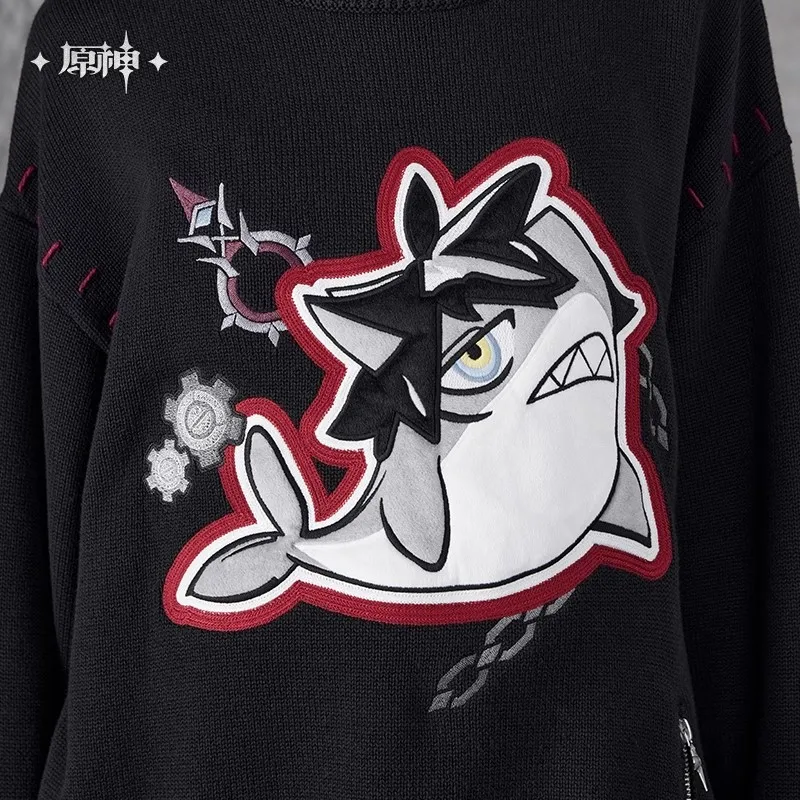 قميص Genshin Impact Wriothesley الأصلي الرسمي من سلسلة الانطباع هدية محيطية من Genshin Anime