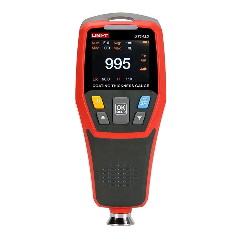 UT343D AUTO Metal Coating Thickness Gauge FE/NFE auto Recognition Single-point Multi-point Quick Judgment Prompt