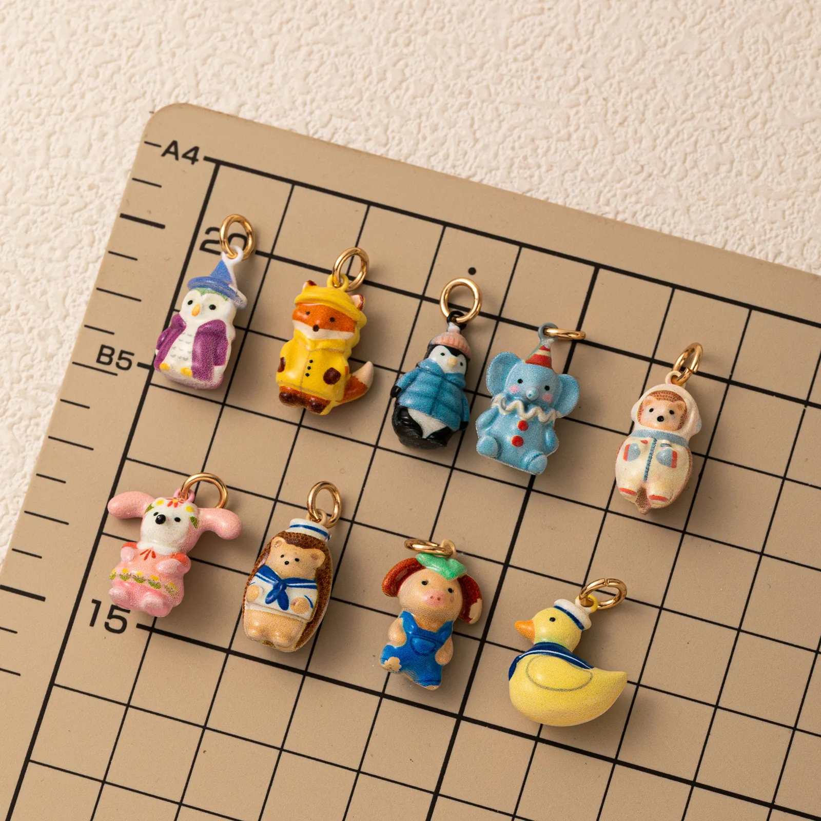 5Pcs Cute Animal Charms Drop Oil Fox Hedgehog Pendants DIY Jewelry Making Accessories For Bracelet Necklace Keychain