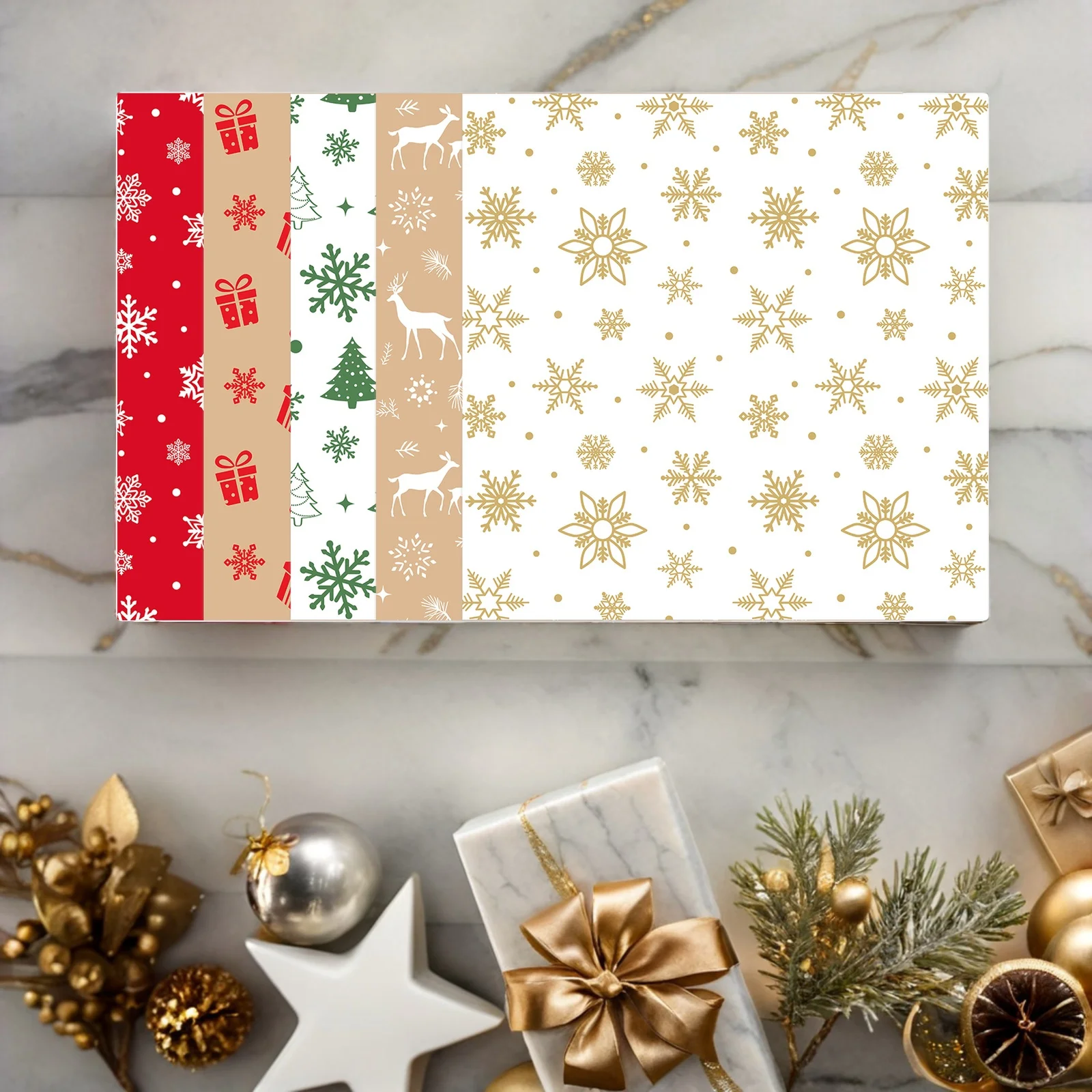 

Assorted Wrapping Paper Chriatmas Christmad Bouquet Floral for Bouquets Flower Packaging Rope