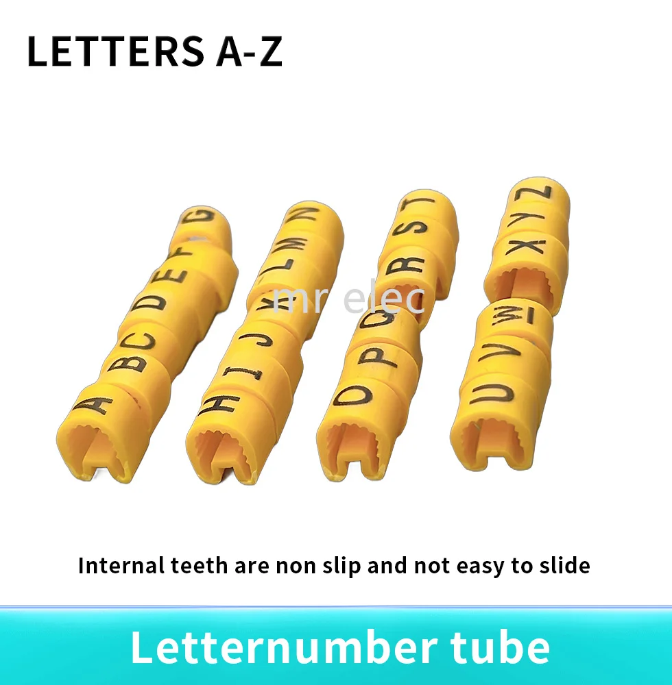 500pcs A-J ABCDEFJHIJ numberEC-0 EC-1 EC-2 EC-3 1.5mm2 English Letter Flexible Print Sleeve Tube Label Network Wire Cable Marker