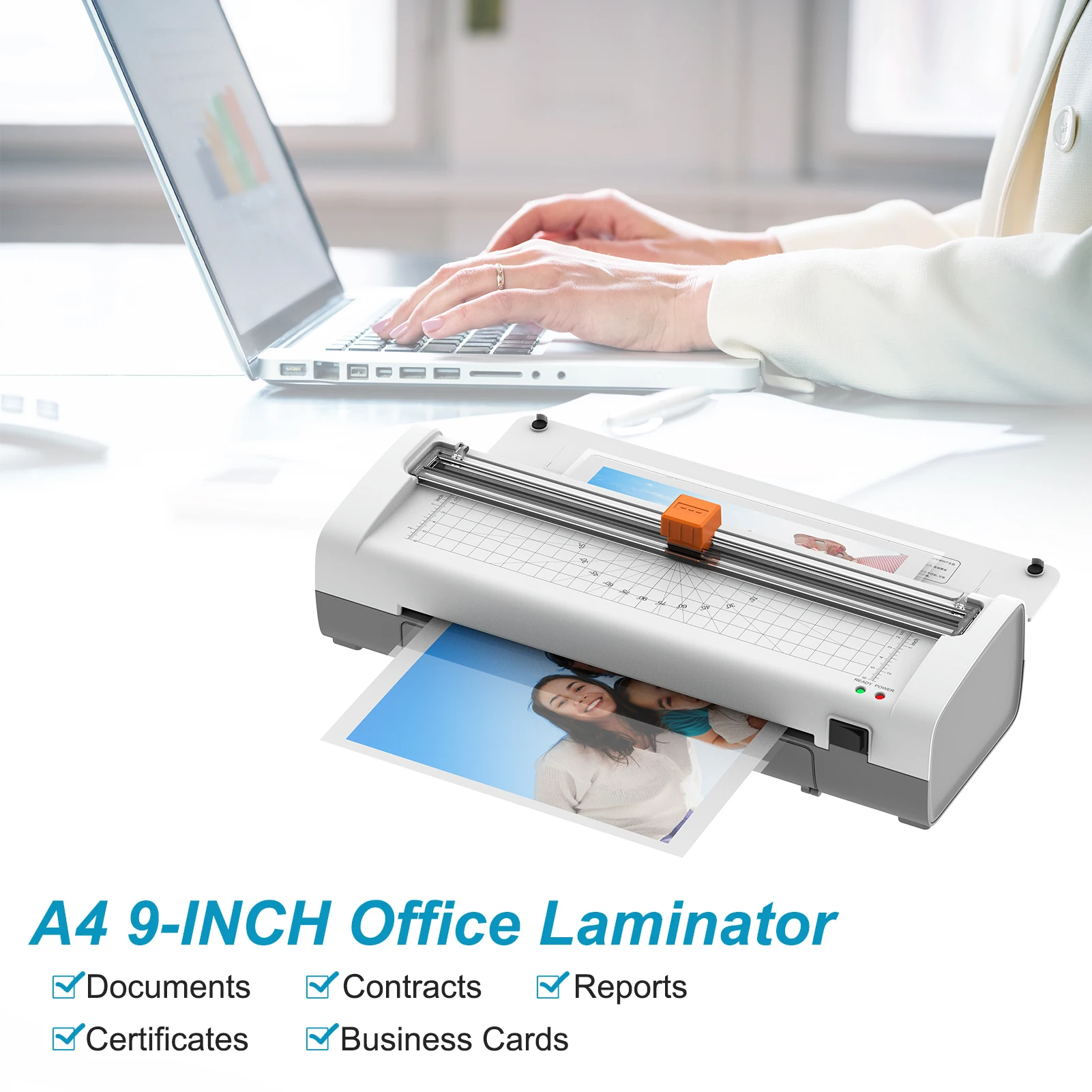 آلة تصفيح سطح المكتب A4 9 بوصة آلة تغليف حرارية تصفيح ساخن وبارد 230 مللي متر عرض الدخول إحماء سريع #3