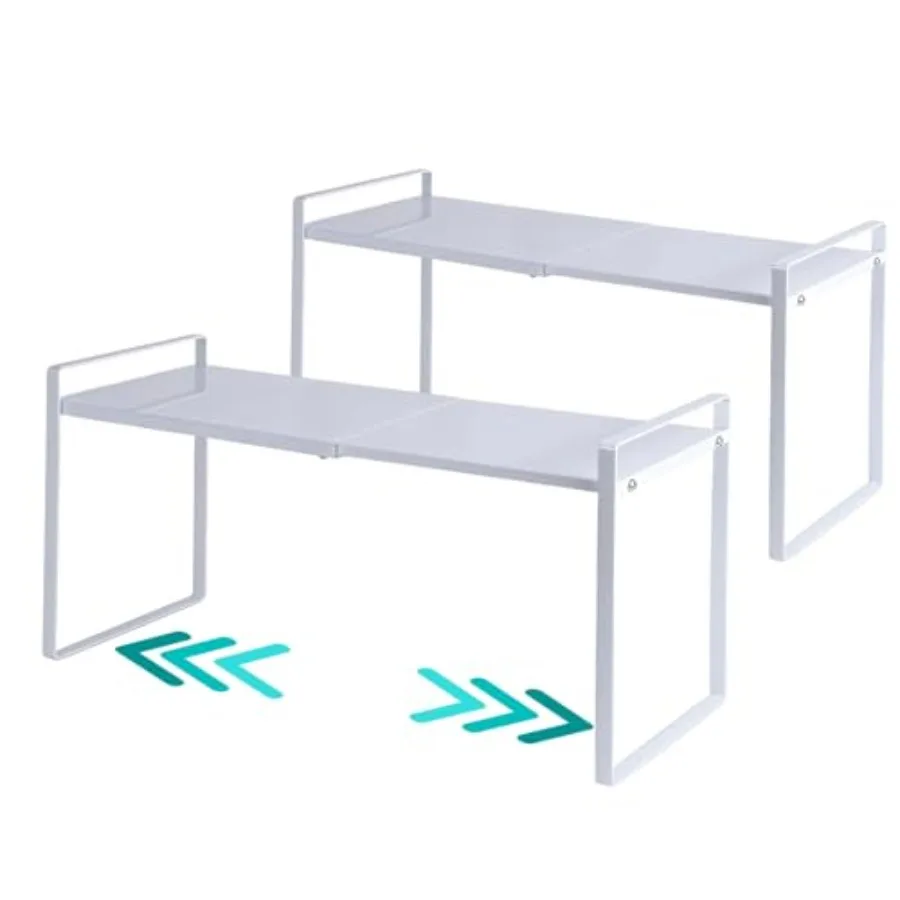 

2 Pack Expandable Cabinet Shelf Organizer Riser for Kitchen Pantry Cupboard Under Sink Countertop 2 pack 8.2''D * 12.2-21.6''W