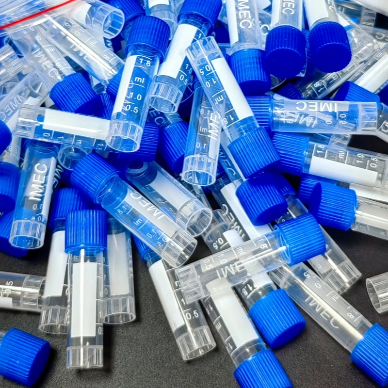 500pcs, 1.8ml Graduated Lab Cryopreservation Plastic Freezing Tube Cryotube Tube Sample Cryovial With Colorful Screw Cap