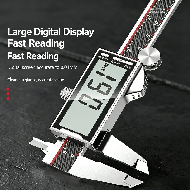 Digital Caliper High-precision Small Vernier Caliper Stainless Steel Vernier Caliper Industrial-grade Measuring Gauging Tool