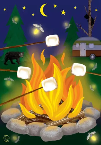 Briarwood Lane Campfire S'mores Summer Garden Flag