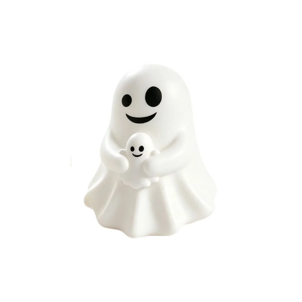 Flocked Texture Ghost Figurines Smiling Faces Pure White Color Ghost Pen Holder Lightweight Eco Friendly Mini Ornament