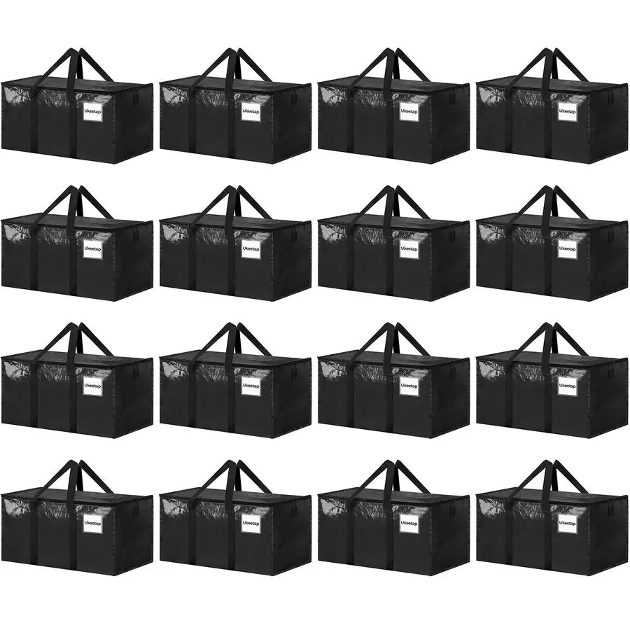 

Pack Extra Large Heavy Duty Moving Bags, Black Storage Bins with Lids, Reinforced Handles amp HeavyDuty Zippers Moving Boxes Sto