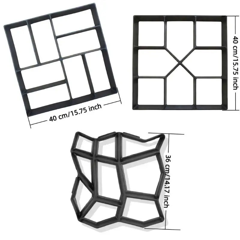 New DIY Path Maker Paver Molds Stone Brick Concrete Mold Concrete Walk Garden Path Paving Paver Reusable Patio Molds Paviment view 6