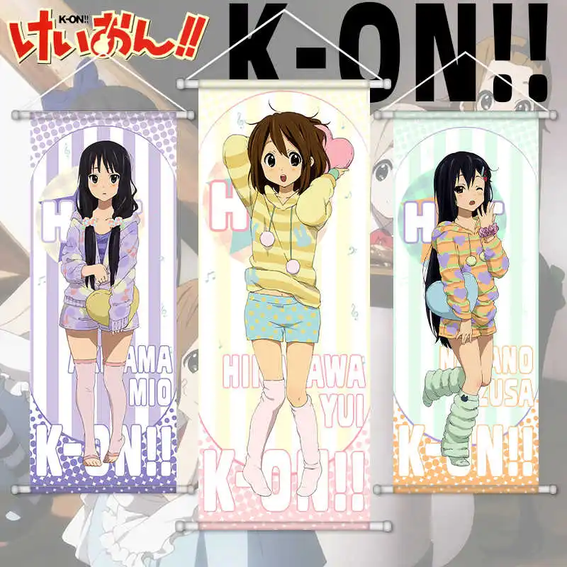 K-on Hirasawa Yui Kotobuki Tsumugi Anime desplazamiento lienzo colgante de pared pintura decoración del hogar cartel de Anime pared arte habitación 28X75cm