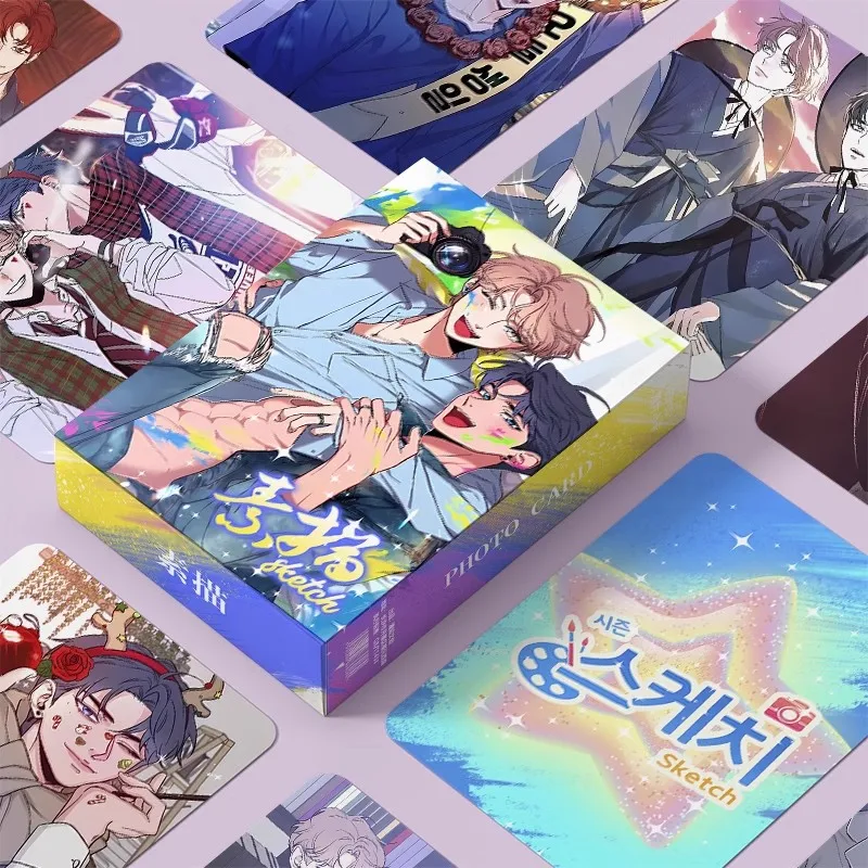 New Korean Comic Set Magic Spell Laser Lomo Card Manga Characters 3 Inches Photo Card Fans Collection Cards