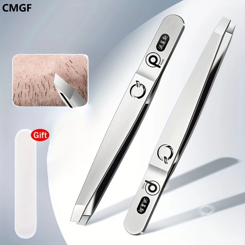 CMGF 1/2 pz Professionale In Acciaio Inox Sopracciglio Pinzette Per Ciglia Non-magnetico Ad Alta Precisione Superhard Anti-Statico Strumento di Trucco