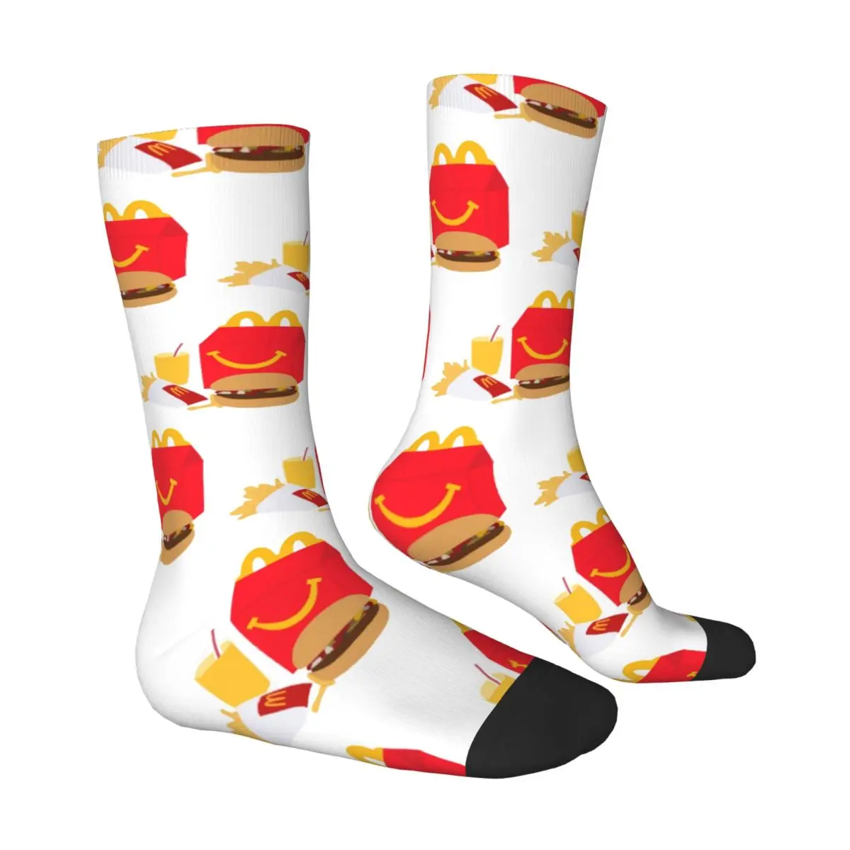 McDonald Happy Meal Socks Retro Stockings Unisex Men Quality Climbing Socks Winter Pattern Non Slip Socks