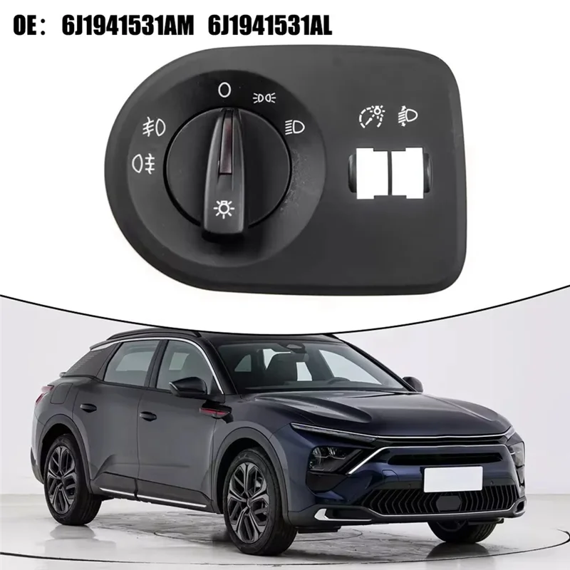 Car Headlight Control Switch Headlight Switch With Fog Light 6J1941531AL 6J1941531J 6J1941531AM For SEAT-A02G