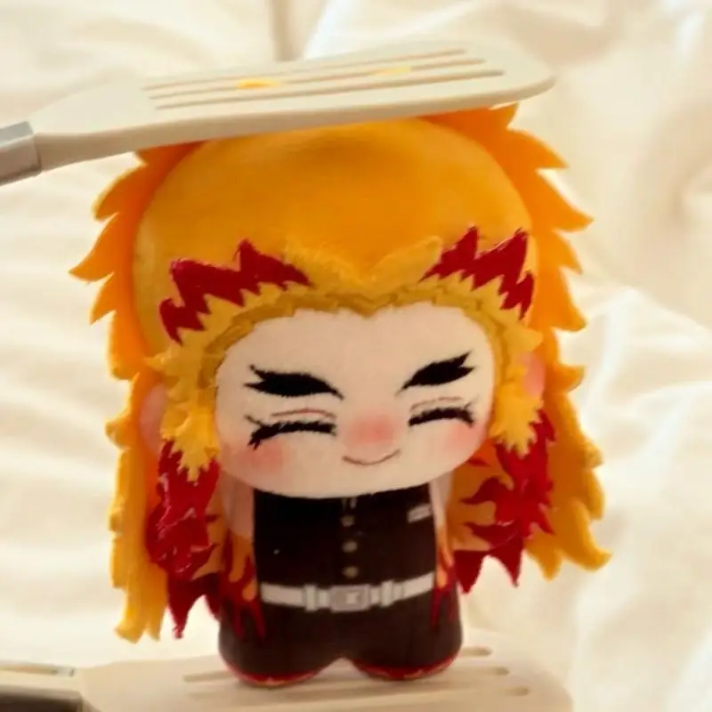 Demon Slayer Rengoku Kyoujurou Facial Embroidery Standing Posture Plush Fill Doll Transparent Backpack Decoration Birthday Gifts