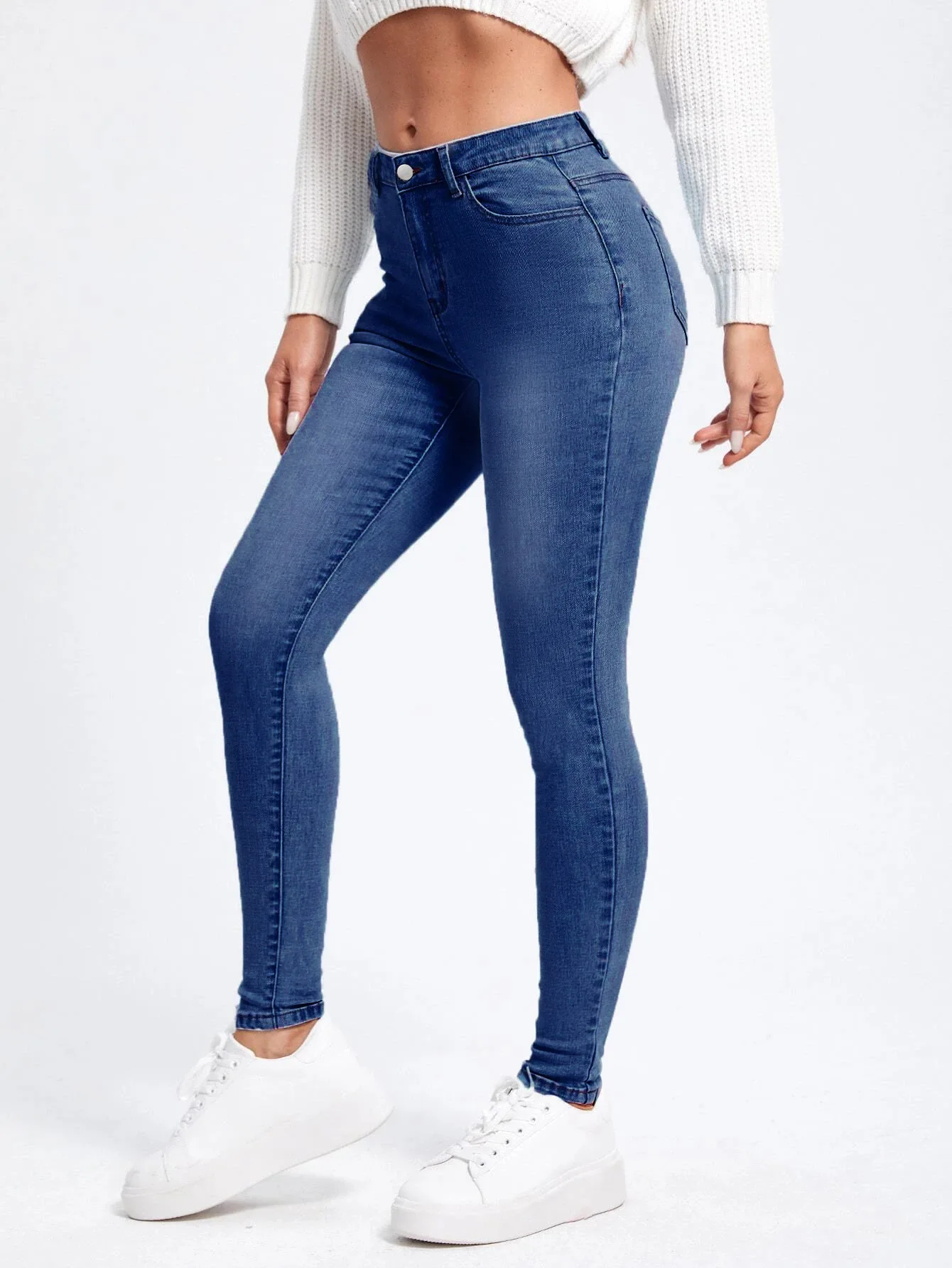 Jean Slim Taille Haute en Denim pour Femme, Pantalon Crayon, Mode d\'Été Décontractée, Style de Rue, Tempérament CommPiedmont