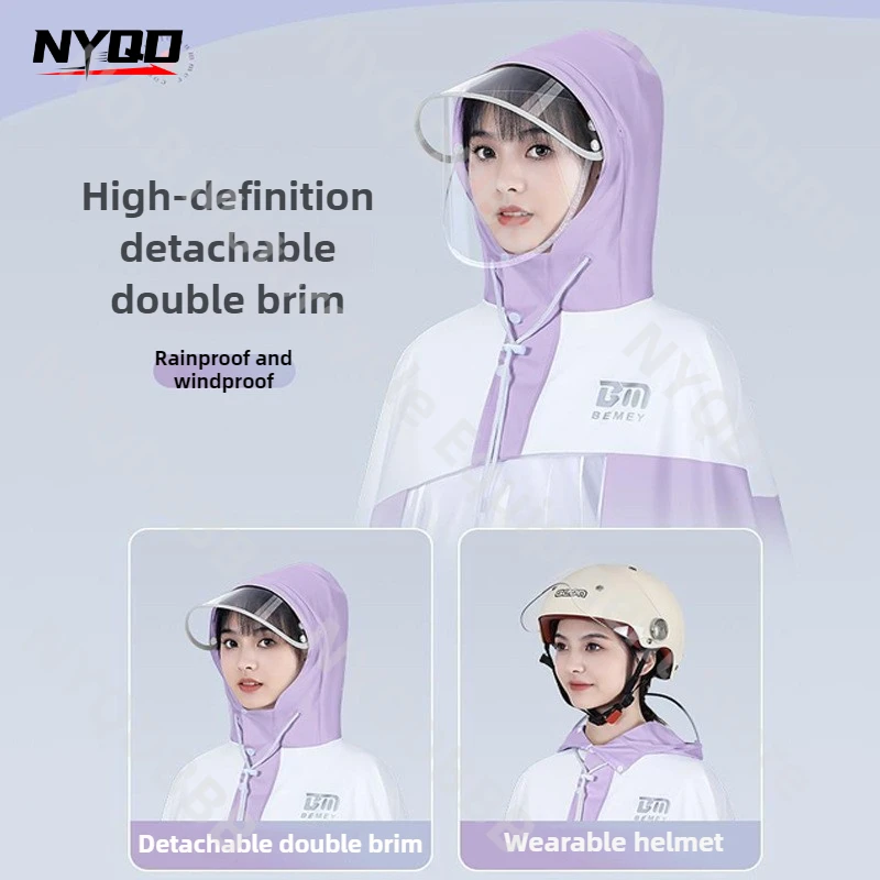 

Enlarge Thickened Raincoat Motorcycle Raincoat New Adult Face Protection Raincoat for Rainstorm Riding