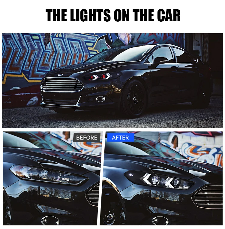 Фара для Ford Fusion 2013-2016 всех моделей с двумя линзами