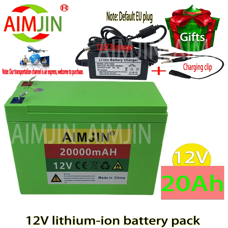 

New 18650 3S6P 12V 20Ah Lithium Battery Pack,Built-in 30A BMS,For Solar Energy Electric Vehicle Li-ion Battery+12.6V Charger