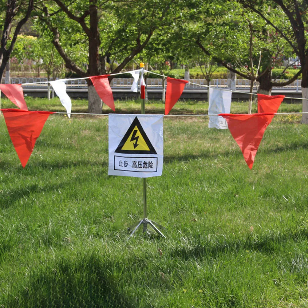 1 String Of Waterproof Pvc Safety Flag Bright Warning Pennant For Roadwork Windproof Traffic Alert Sign Roadwork