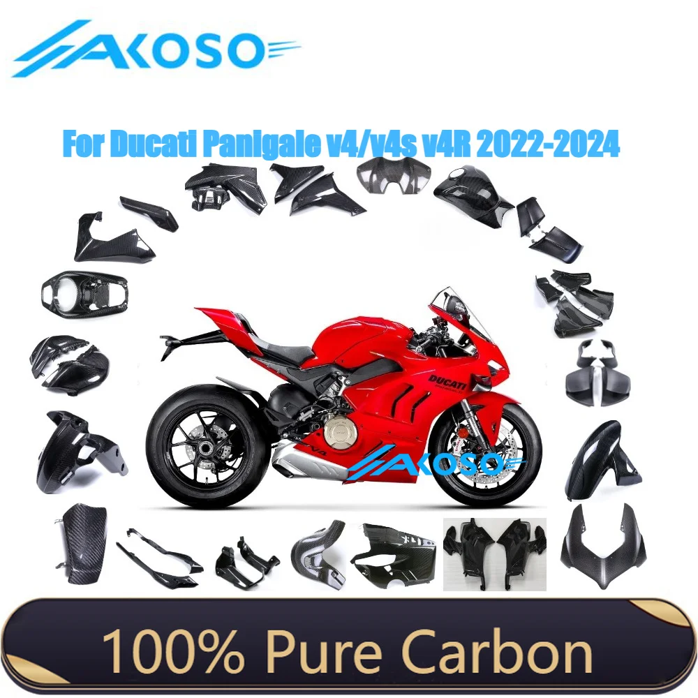 Kit Carene Moto in Fibra di Carbonio 3K 100% per Ducati PANIGALE V4 V4S V4R 2022 2023 2024