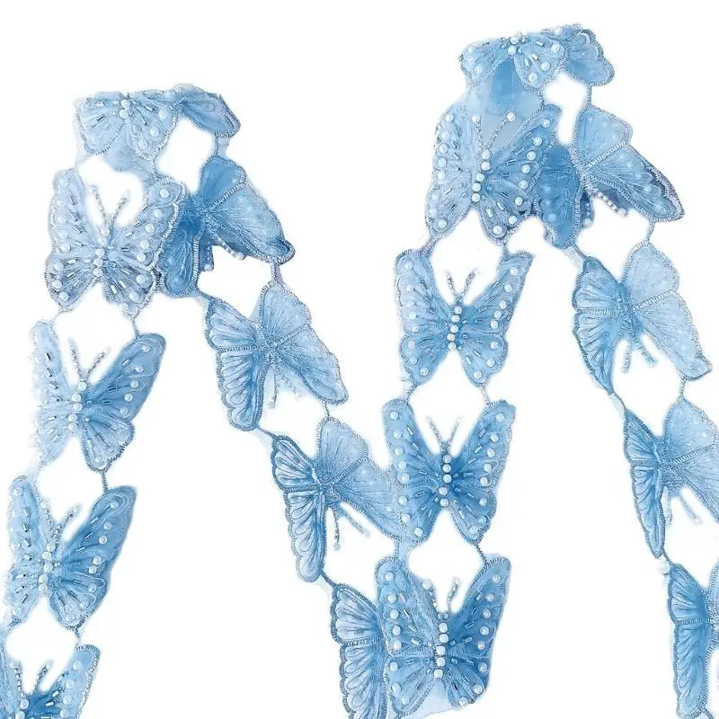 49mf sequestri eleganti Appliques Abbellimenti pizzo farfalla Patch decorativi