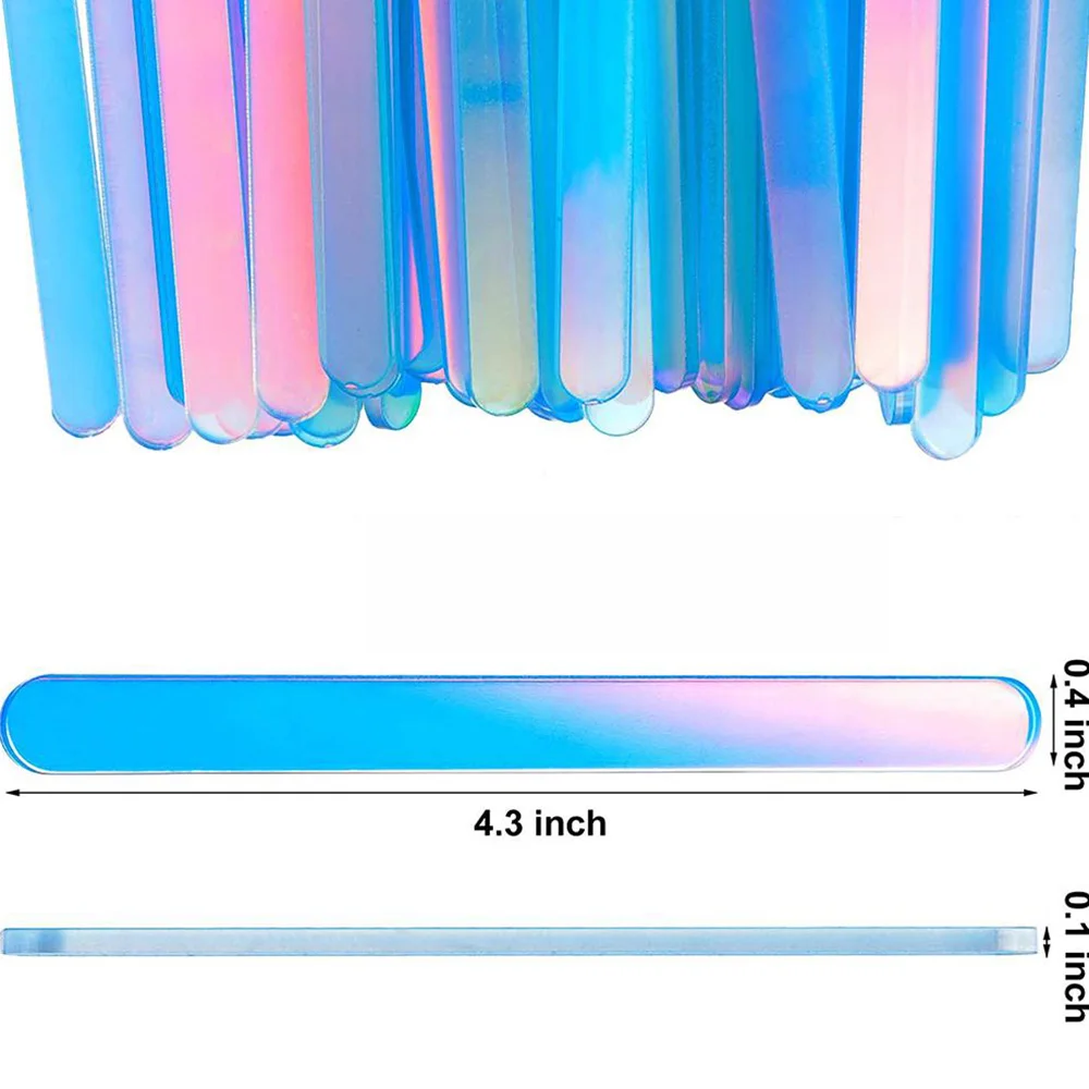 50Pcs Gradient Ice Cream Stick Reusable Acrylic Cakesicle Sticks Durable Freezer Popsicle Sticks Candy Cakesicles Home Party