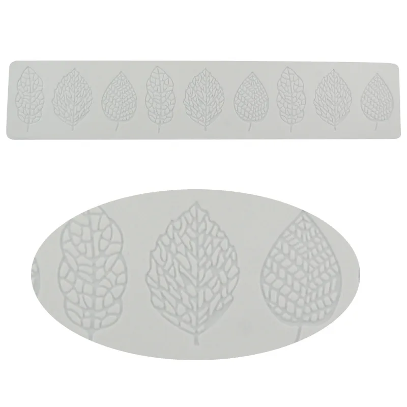 Aomily 9 Shaped Leaves Cake Silicone Beautiful Lace Fondant Mold Mousse Sugar Craft Icing Mat Pad Pastry Cake Decorating Tools