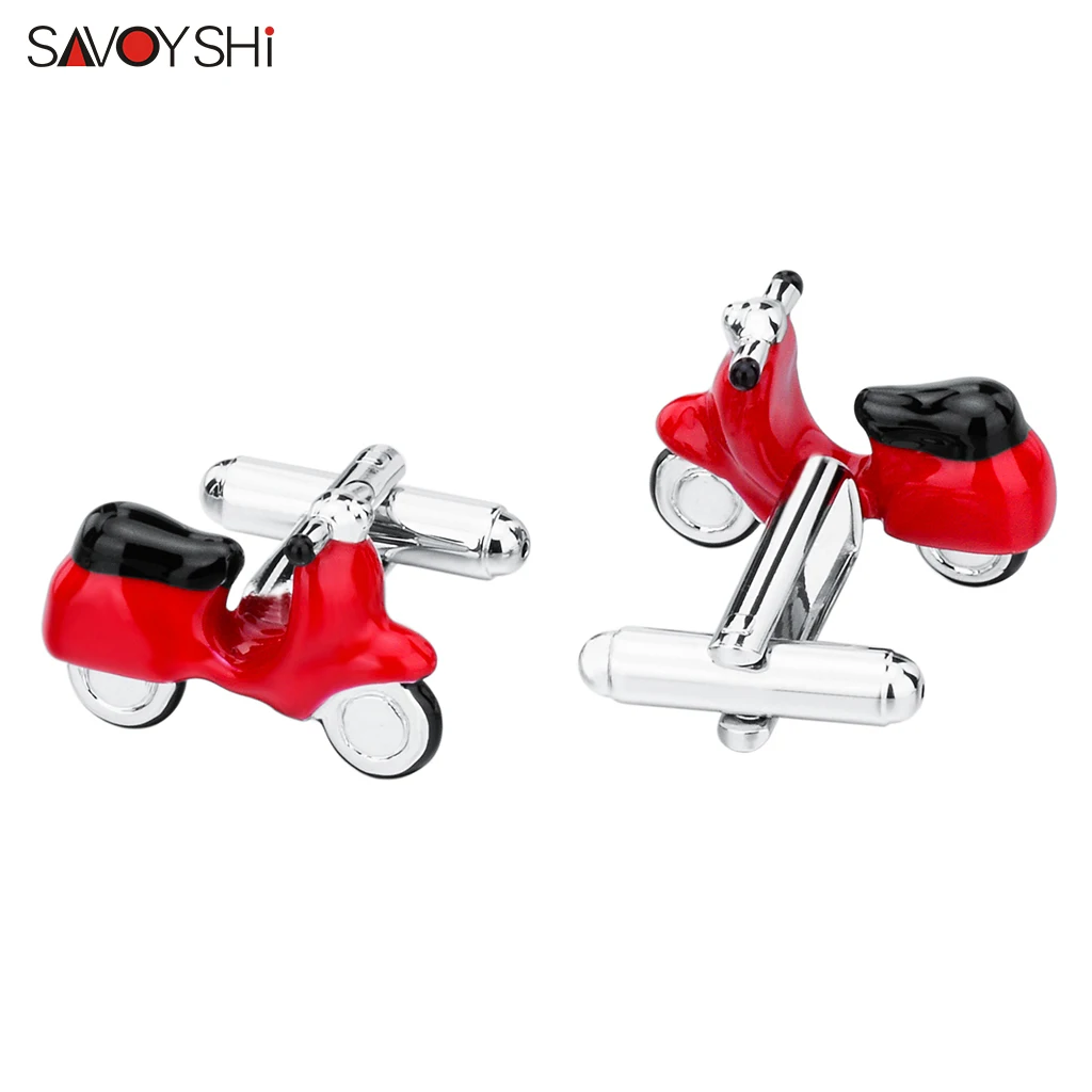 SAVOYSHI Fashion Motorcycle Bike Cufflinks for Mens Shirt High Polished Stainless Steel Cuff Buttons Wedding Gift Cuff Links