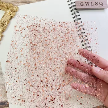10 adet renk parlak pullar dantel tül kuşe kağıt Scrapbooking süslemeleri DIY önemsiz dergisi planlayıcısı kolaj arka plan kağıt malzeme