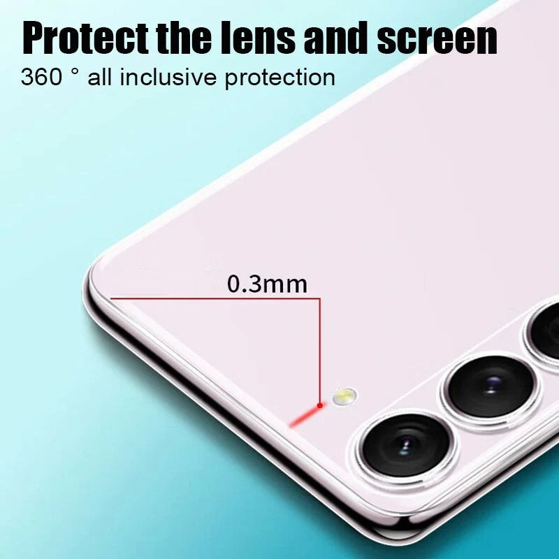 Transparent Phone Case for Samsung Galaxy S25 S24 S23 Ultra S24 Fe Silicone Soft Cover for Samsung S20 S21 Ultra S10 Plus S10E