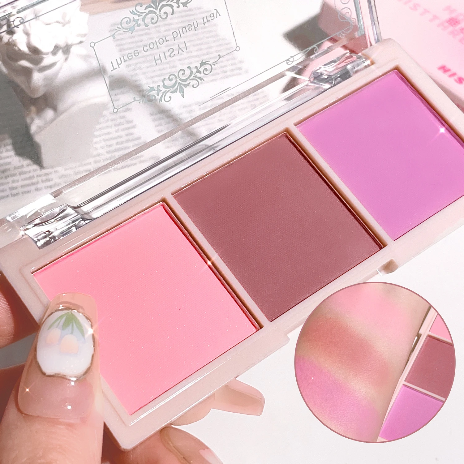 HISYI three-color blush natural color rendering delicate non