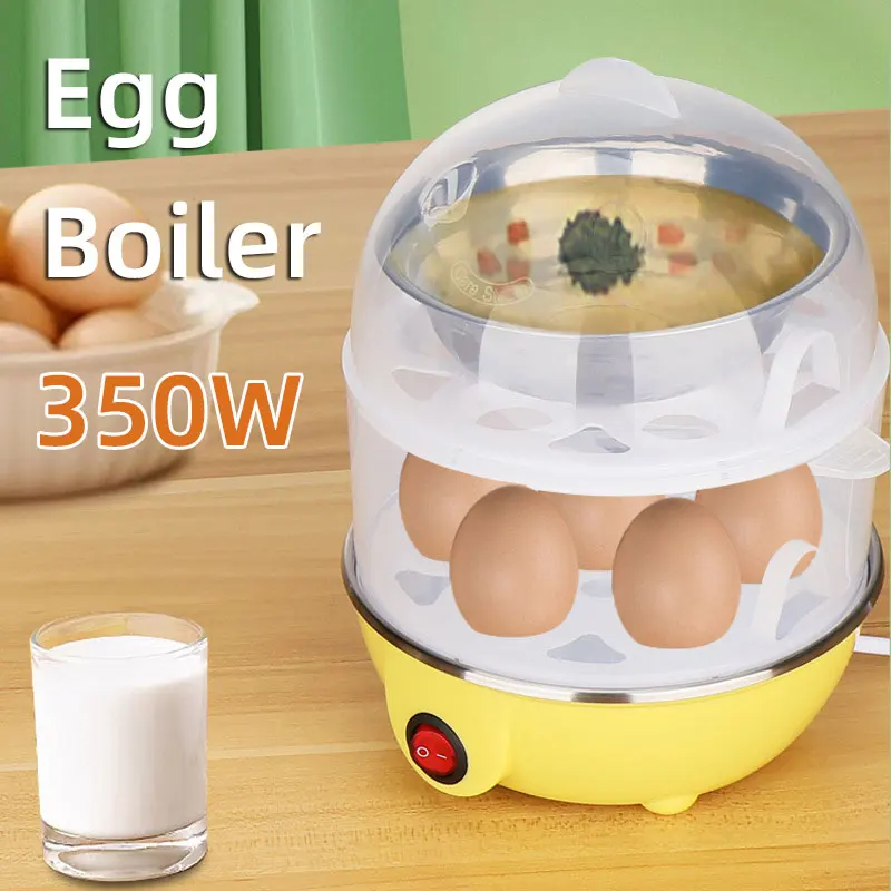 Multi Functional Egg Poacher,350W Egg Boiler Egg Cooker Automatic Power Off Home Steamed Egg Custard Boiled Egg Machine 110V220V