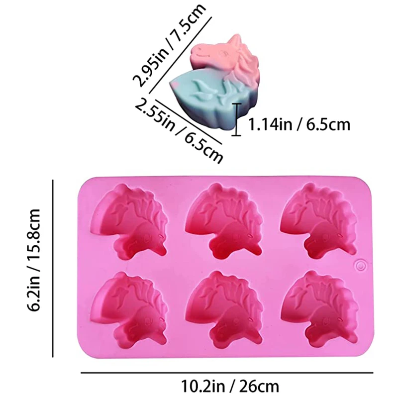 Unicorn Silicone Mold For Baking Cake Chocolate Candy Pan Soap Making Supplies Licorne Bath Bomb Crayon For Children Baby Shower