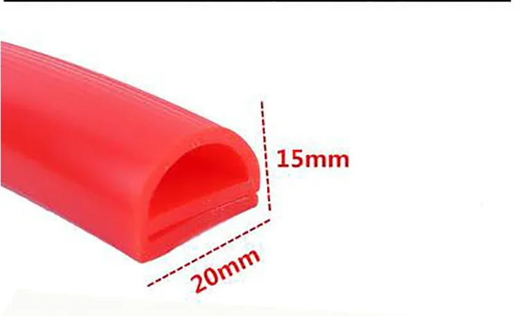 Silicone E Type Strip Red White E Shape Silicone Strip Door Oven Freezer Door Oven Steaming Machine VMQ E Sealing Bar