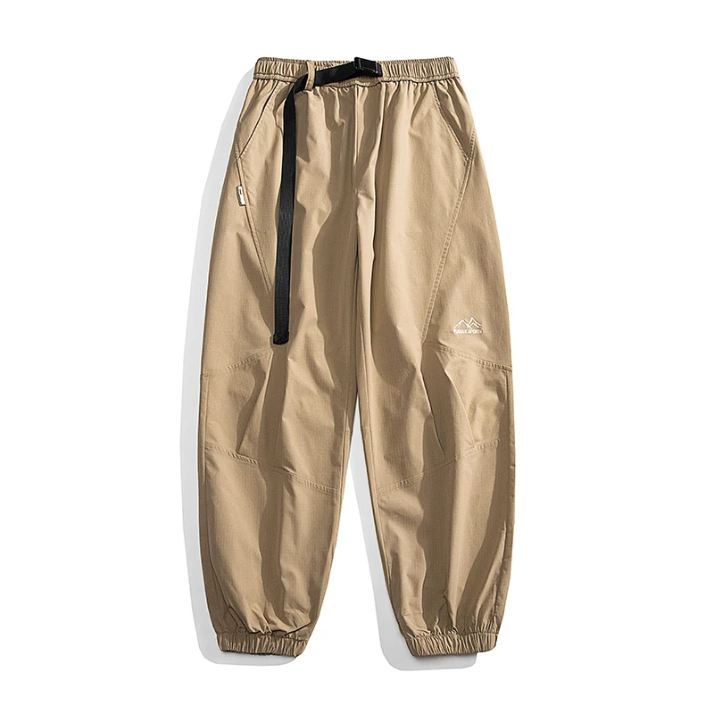 Retro Japanese Elastic Casual Pants For Men Trendy All-match Wide-leg Sports Trousers Outdoor Casual Joggers Male Clothing