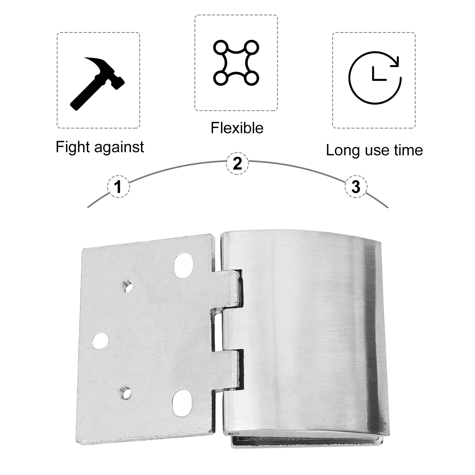 

2Pcs Glass Door Hinges Zinc Alloy Furniture Arc Cabinet Durable Moisture Proof Corrosion Resistance Smooth Opening Closing
