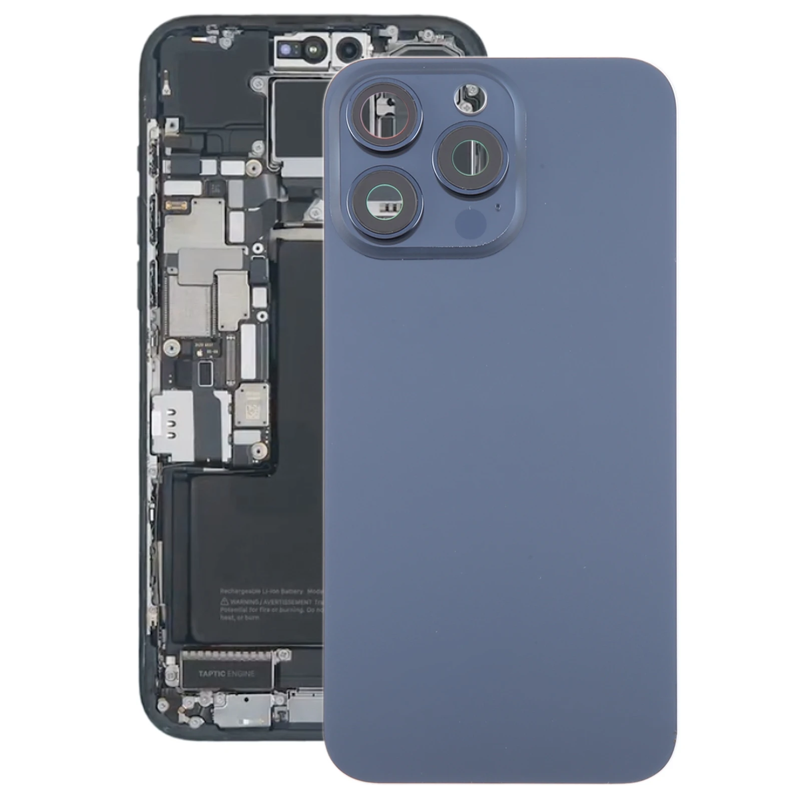 Glass Battery Back Cover for iPhone 15 Pro Max with Camera Lens Cover