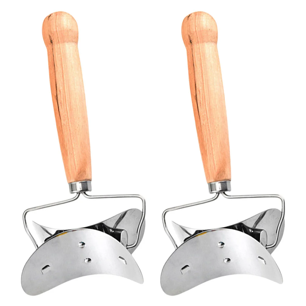 

2 Pcs Dumpling Wrapper Mold Pin Grade Stainless Roller Scraper Steel Restaurant Skin Making Tool Kitchen Gadget