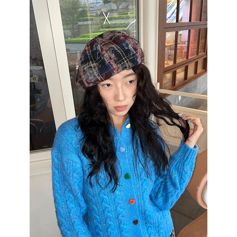 ELFSACK 2025 وصل حديثًا قبعة محبوكة مخططة ملونة للنساء #2