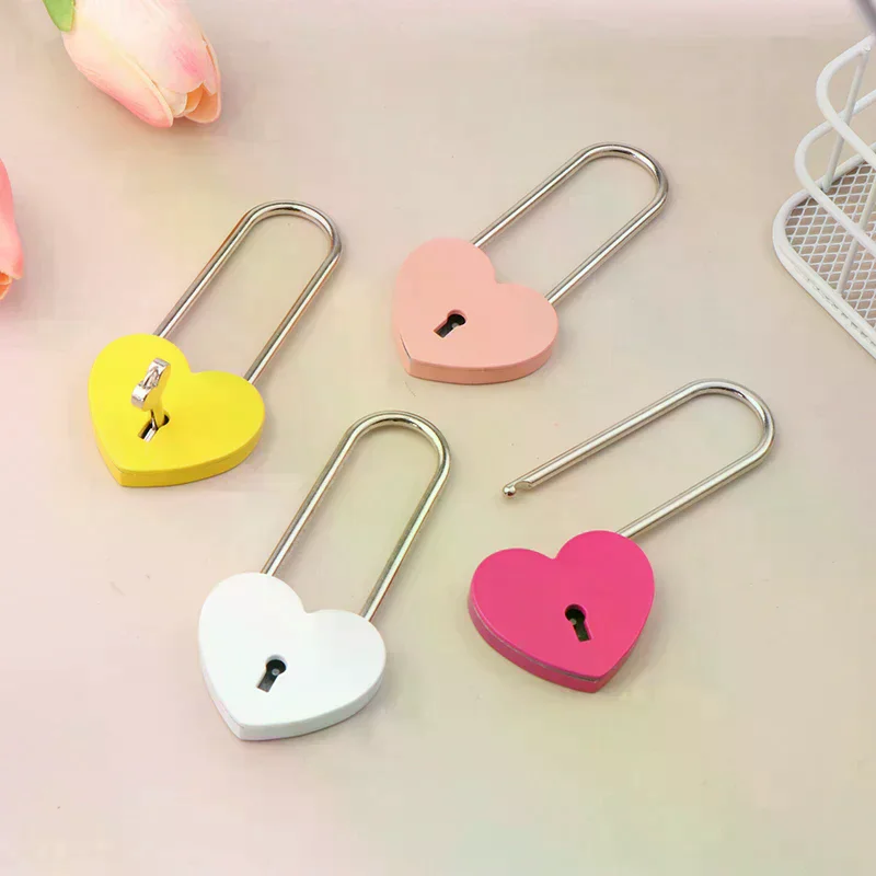 /PFU/Metal Heart Shaped Padlock Antique Style Love Lock Set With Key Wedding Valentine's Day Gifts Couple Wishing Lock 1 Set