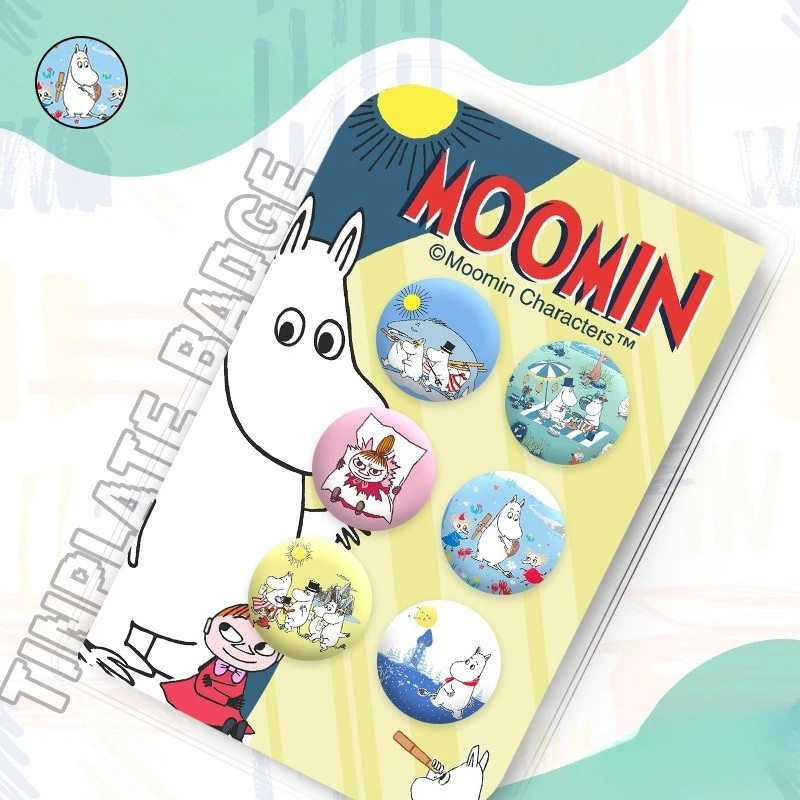 

New Moomintroll Brooch Anime Characters Cute Cartoon PVC Brooch Q Anime Character Products Clothing Decoration Children's Gifts