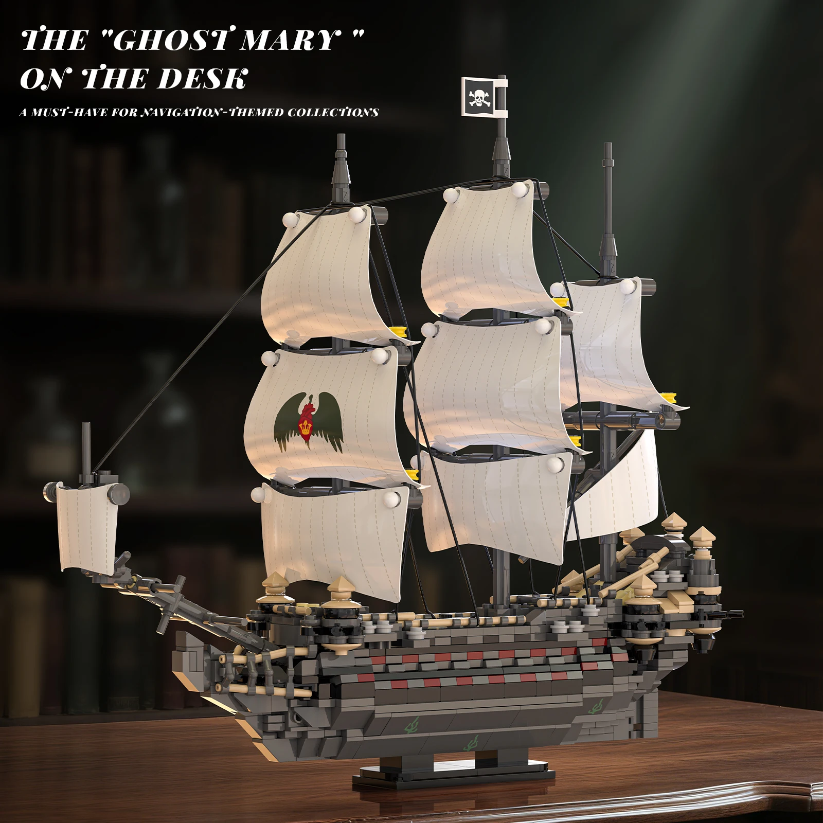 ตัวต่อเรือโจรสลัดรุ่น Ghost Mary ชุดประกอบ 1055 ชิ้น ของเล่นเด็ก ของขวัญเสริมพัฒนาการ ชุดตัวต่อสำหรับเด็ก