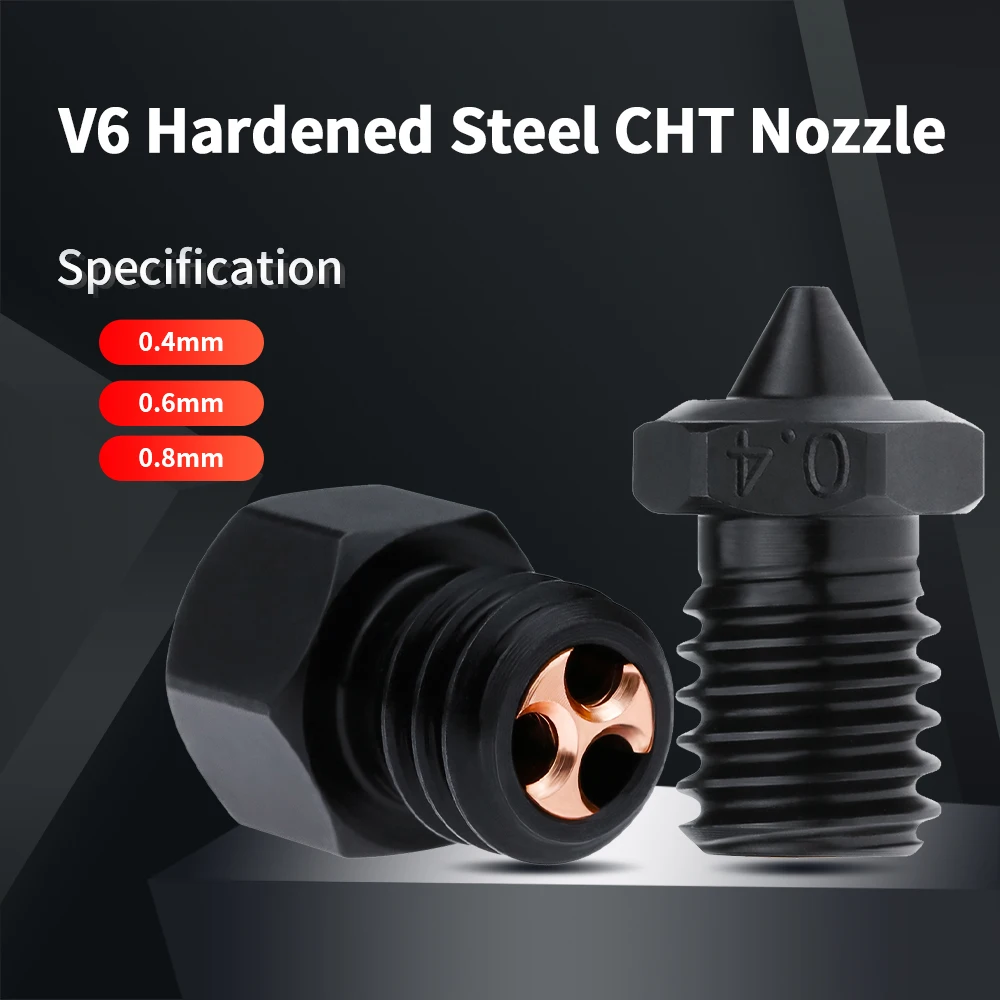 Upgraded E3D V6 CHT Hardened Steel High Flow Clone Nozzle for E3DV6 PRUSA i3 MK3 MK3S MK2/2.5 Voron 3D Printer Hotend Nozzles