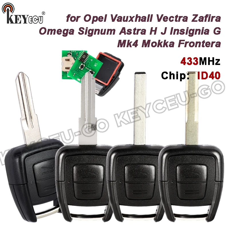

Дистанционный ключ KEYECU с чипом ID40 433,92 МГц, брелок для Opel Vauxhall, Vectra, Zafira, Omega, Signum, Astra H, J, Insignia G, Mk4, Mokka fe