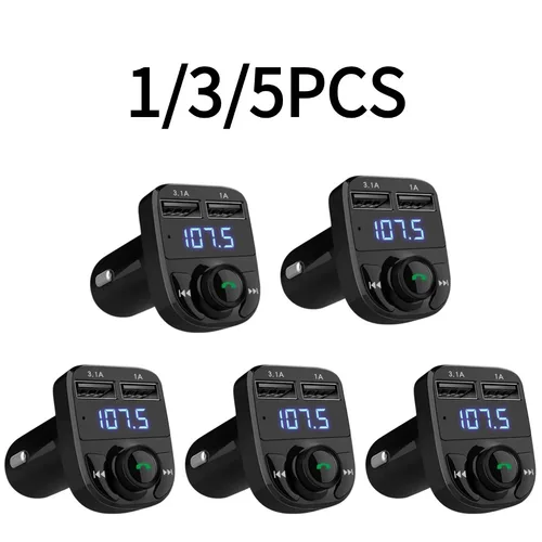 Imagen 2 del producto Transmisor inalámbrico Bluetooth 5,0 FM para coche, modulador MP3, cargador con puerto USB Dual para teléfono móvil, Kit manos libres para coche, 1/5 Uds.