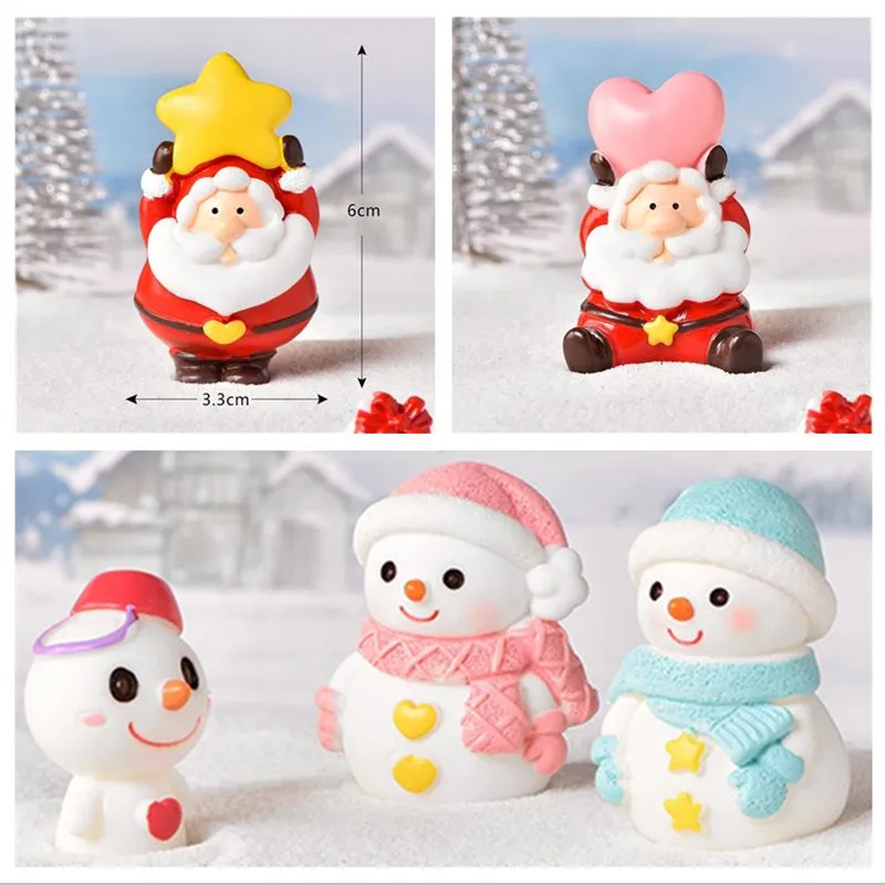 

Christmas Decoration Santa Claus Snowman Figurine Fairy Christmas Miniatures Figurines Christmas Gifts DIY Home Decoration