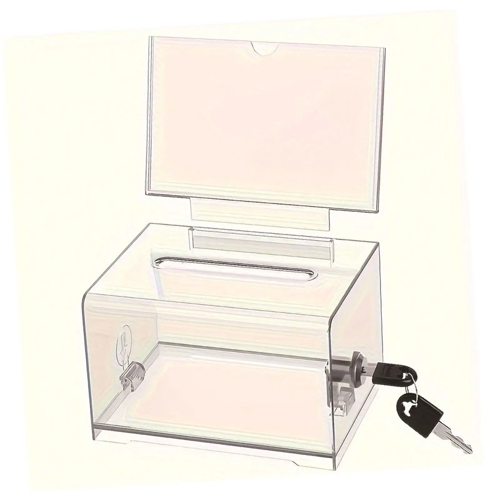 Transparent Suggestion Box Fundraising Collection Portable Clear Donation Storage Jar for Ballots and Feedback Annual Meeting