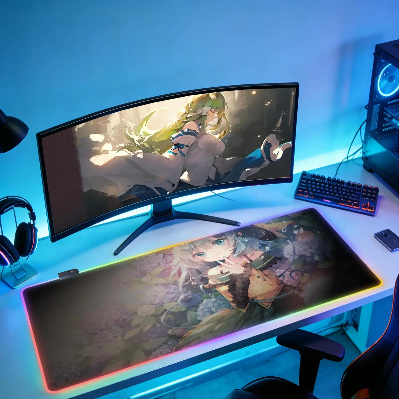T-touhou project utsuho reiuji Mouse Pad 500X1000 mm Large Gaming Mousepad Gamer RGB Rubber Otaku Keyboard Pad Laptop Desk Mat