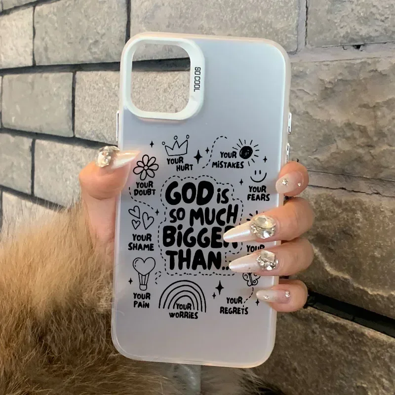 Fashion Bible Verse Case for iPhone 15 14 16 Plus 11 12 13 Pro Max XR Hard Scratch-Resistant Christ Jesus Quotes Collage Cover